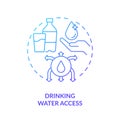 Drinking water access blue gradient concept icon Royalty Free Stock Photo