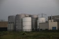 Drinking water and chemical tanks at Evides treatment plant in the Maasvlakte port of Rotterdam