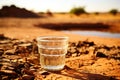 Drinking Water Dilemma - Life in the Sahara Desert. AI Generated