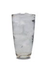 Drinking water with ice cubes on white background. clipping path Royalty Free Stock Photo