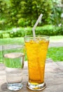 Drinking water and iced Chrysanthemum tea