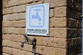 Drinking water only sign above outdoor faucet