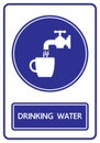Drinking water sign and symbol Royalty Free Stock Photo