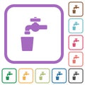 Drinking water simple icons