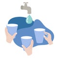 Drinking water vector illustration