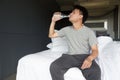 Drinking Water. Young asian man drinking water