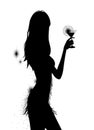 Drinking woman silhouette