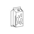 Drinks beverage fresh box milk or juice line style icon