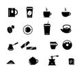 Drinks and beverages icon set. Coffee tea