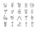 Drinks and beverages icons set Royalty Free Stock Photo