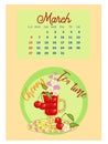 Drinks calendar 2022: with seasonal dessert drawings of various tea, coffee, cocoa. Fruits, berries, cakes, tea, mulled Royalty Free Stock Photo