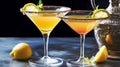 Drinks, cocktails and holiday party celebration recipe, citrus cocktail in martini glasses, generative ai Royalty Free Stock Photo