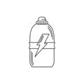Drinks energy plastic bottle power sport line style icon