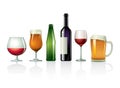 Drinks in glasses with bottles Royalty Free Stock Photo