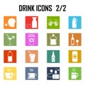 Drinks icon set .