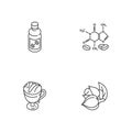 Drinks and ingredients linear icons set