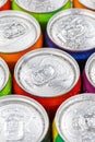 Drinks lemonade cola drink softdrinks in cans portrait format Royalty Free Stock Photo