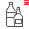 Drinks line icon, soda and whisky, alcohol sign vector graphics, editable stroke linear icon, eps 10.