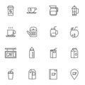 Drinks menu line icons set