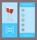 Drinks Offer Cocktails Menu Poster Pair Red Wine Royalty Free Stock Photo