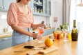 woman making cocktail drinks at home kitchen Royalty Free Stock Photo