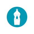 Drinks plastic bottle water cold fresh liquid blue block style icon Royalty Free Stock Photo
