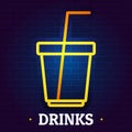 Drinks signboard logo, flat style