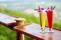 Drinks. Summer Cocktails In Tropical Restaurant. Travel To Thailand. Resort. Royalty Free Stock Photo