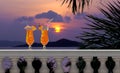 Drinks on a Tropical Balcony Royalty Free Stock Photo
