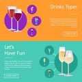 Drinks Types Lets Have Fun Cocktails Web Posters Royalty Free Stock Photo