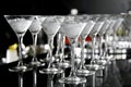 Drinks on wooden bar Royalty Free Stock Photo