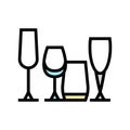 drinkware set color icon vector illustration Royalty Free Stock Photo