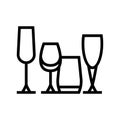 drinkware set line icon vector illustration Royalty Free Stock Photo