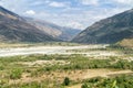 The Drino River Valley in summer, low water level. Albania.