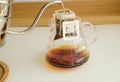 Drip bag coffee brewing process. Easy simple brew method, new trend