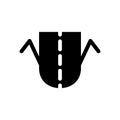 Drip coffee filter, silhouette icon