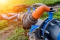Drip irrigation system. Water saving drip irrigation system being Royalty Free Stock Photo
