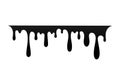 Drip paint. Ink stain. Drop melt liquid isolated on white background. Splash of chocolate, oil, blood. Black graffiti Royalty Free Stock Photo