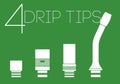 4 drip tips set Royalty Free Stock Photo