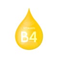 Drip vitamin B4 yellow icon 3D isolated on a white background.