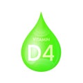 Drip vitamin D4 green icon 3D isolated on a white background.