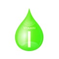 Drip vitamin I green icon 3D isolated on a white background.