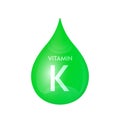 Drip vitamin K green icon 3D isolated on a white background.