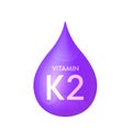 Drip vitamin K2 purple icon 3D isolated on a white background.