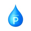 Drip vitamin P blue icon 3D isolated on a white background.