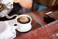 Driping of coffee in cafe Royalty Free Stock Photo