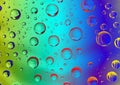 Dripped water on glass. Rainbow abstract background Royalty Free Stock Photo