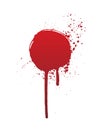 Dripping blood or red brush stroke isolated on white background. Halloween concept.