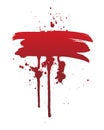 Dripping blood or red brush stroke. Halloween concept, ink splatter illustration. Royalty Free Stock Photo