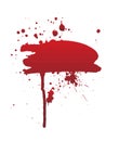 Dripping blood or red brush stroke. Halloween concept, ink splatter illustration. Royalty Free Stock Photo